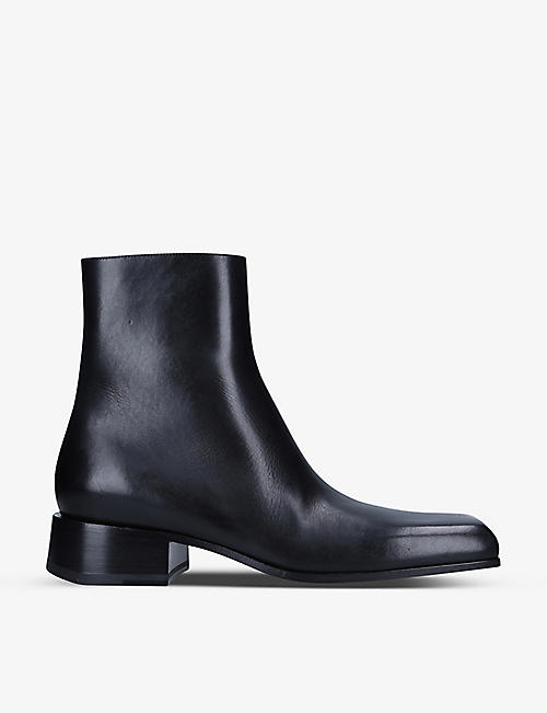 BALENCIAGA: Work zipped leather ankle boots