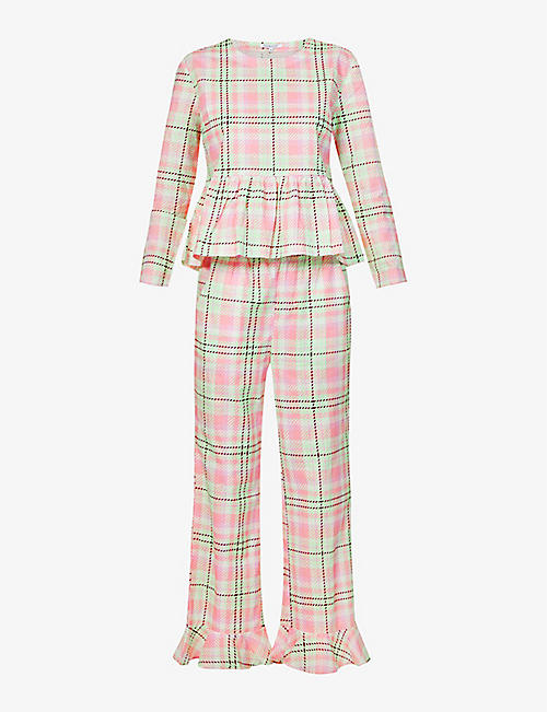 OLIVIA RUBIN: Marianne tartan cotton pyjama set