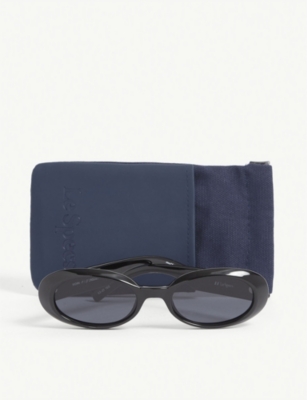 Shop Le Specs Lsp2102369 Work It! Oval-frame Sunglasses In Black Smoke Mono