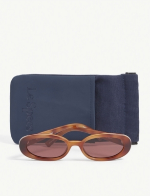 Le Specs Outta Love Oval Tortoiseshell-acetate Sunglasses In Vintage Tort Rose Mono