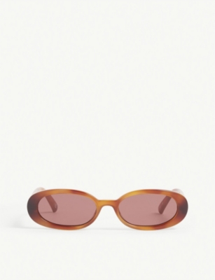 Shop Le Specs Women's Vintage Tort Rose Mono Lsp2202445 Outta Love Oval-frame Sunglasses