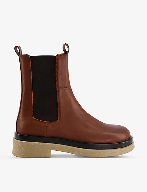 DUNE: Puro crepe-soled leather Chelsea boots