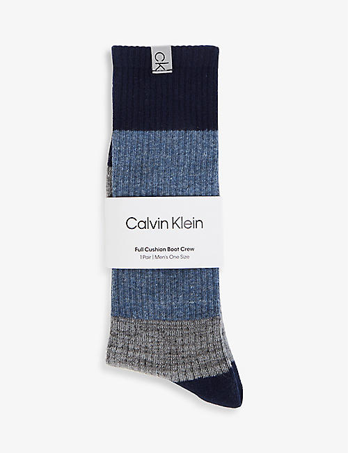 CALVIN KLEIN: Ribbed knitted boot socks