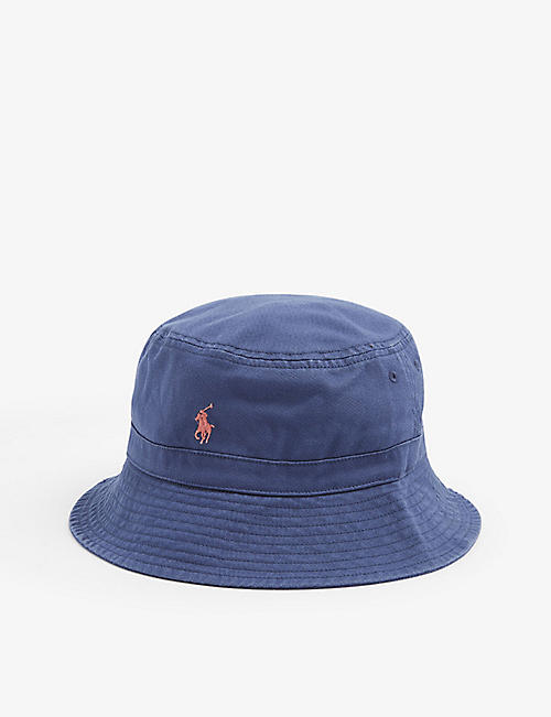 RALPH LAUREN: Logo-embroidered cotton bucket hat