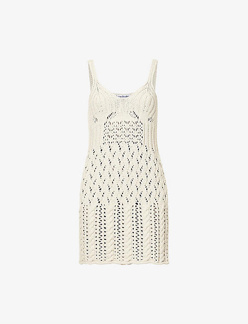 ACNE STUDIOS: Kamillo cotton cable-knit mini dress