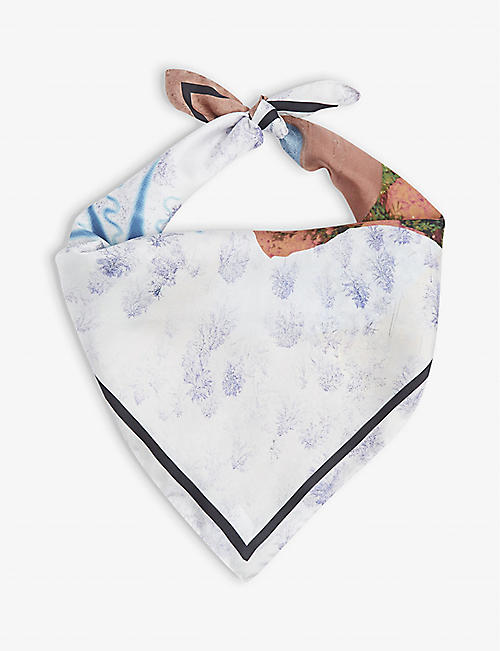ACNE STUDIOS: Surreal Landscape graphic-print silk scarf