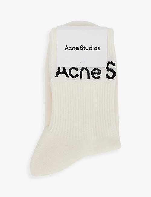 ACNE STUDIOS: Logo ribbed stretch-cotton socks