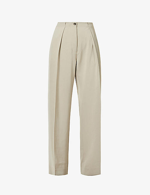 ACNE STUDIOS: Pernille wide-leg high-rise crepe trousers