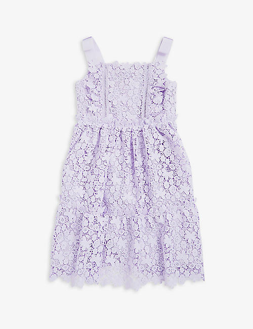 SELF PORTRAIT: Azaelea floral-embroidered lace dress 4-12 years