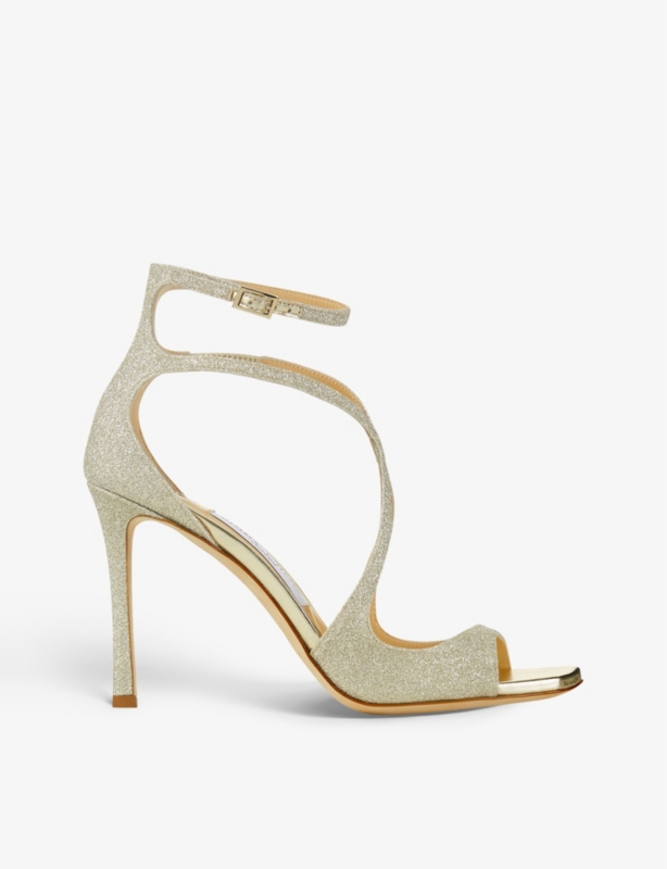 Azia strappy 95 glitter-woven heeled sandals