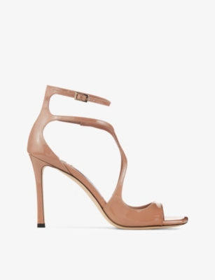 Jimmy Choo Azia Strappy 95 Leather Heeled Sandals In Pink