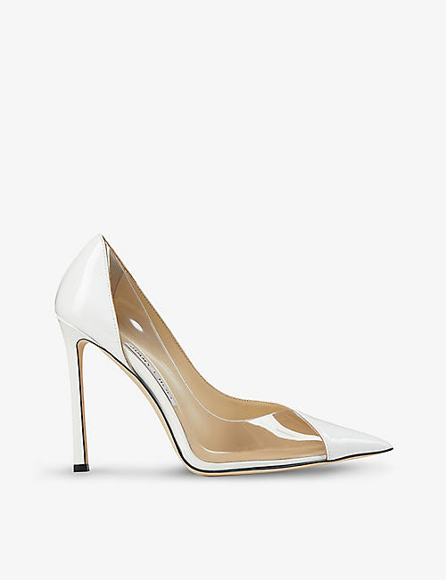 JIMMY CHOO: Cass 110 iridescent patent leather courts
