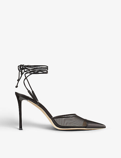 JIMMY CHOO: Farley 95 wrap-around leather and mesh courts