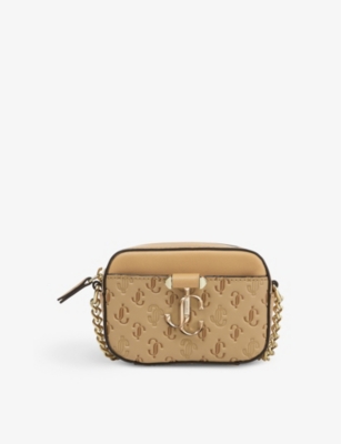 JIMMY CHOO Hale micro faux leather cross body bag Selfridges