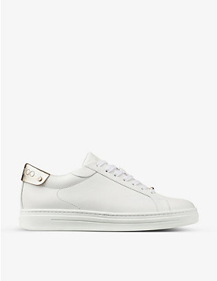 JIMMY CHOO: Rome/F branded leather low-top trainers