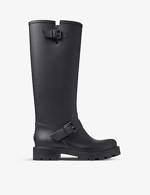 JIMMY CHOO: Yael buckle-embellished rubber boots