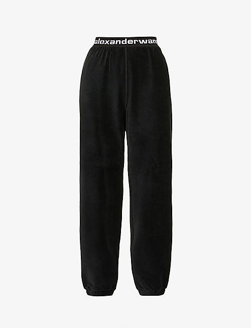 ALEXANDER WANG: Logo-waistband relaxed-fit tapered corduroy trousers