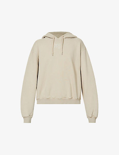 ALEXANDER WANG: Logo-embossed relaxed-fit cotton-jersey hoody