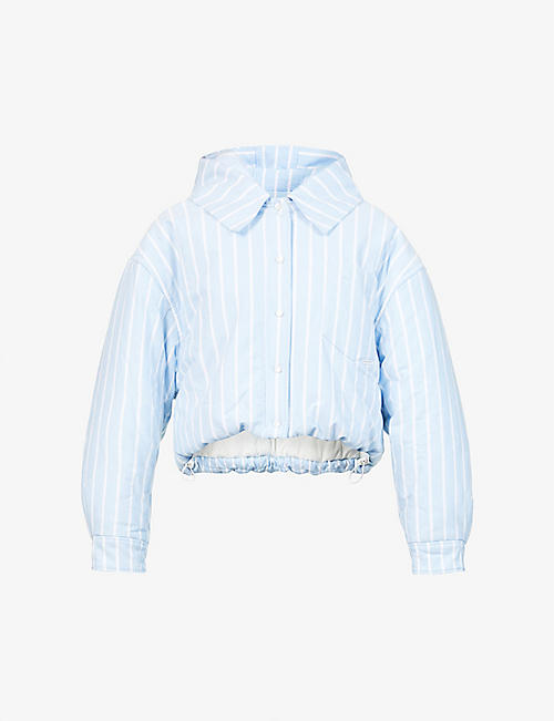 ALEXANDER WANG: Oxford striped quilted-cotton jacket