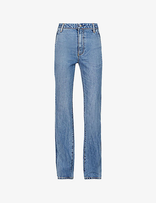 ALEXANDER WANG: Stacked slim-fit straight high-rise jeans