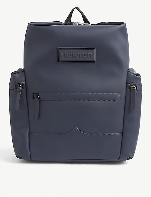 HUNTER: Original Top Clip branded rubberised leather backpack