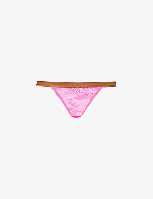 LOVE STORIES: Linda mid-rise recycled-polyamide-blend stretch-lace briefs