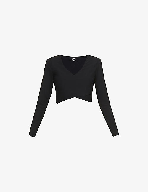 THE UPSIDE: Noir Siya long-sleeved stretch recycled-polyamide top
