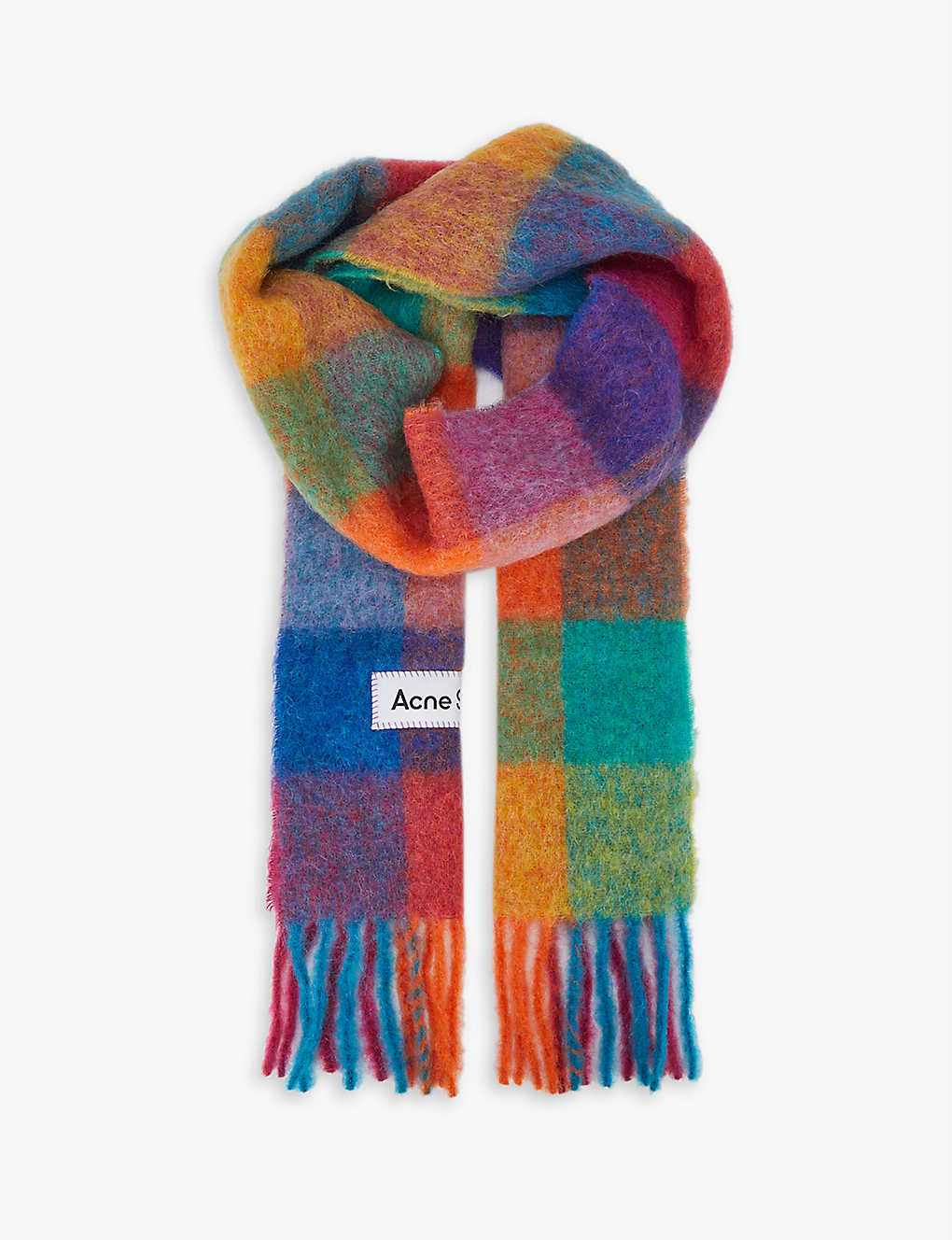 Vally checked alpaca-wool-blend scarf Acne Studios