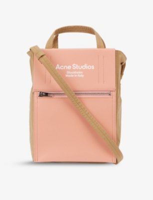 ACNE STUDIOS - Baker small leather and canvas tote bag 
