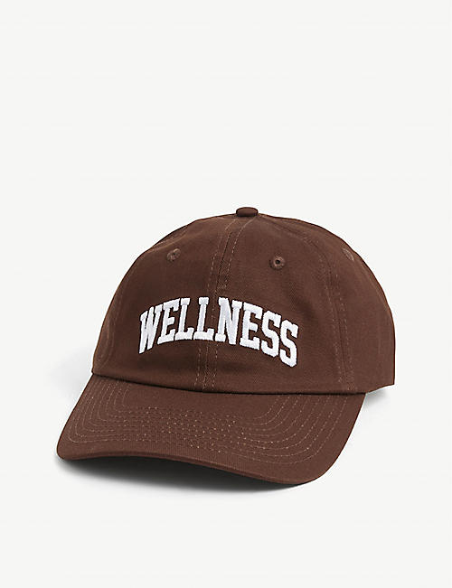 SPORTY & RICH: Wellness logo-embroidered cotton baseball cap