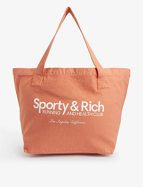 SPORTY & RICH: Club logo-print cotton tote bag