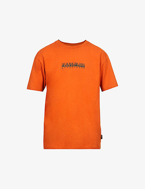 NAPAPIJRI: Brand-print oversized organic-cotton blend jersey T-shirt