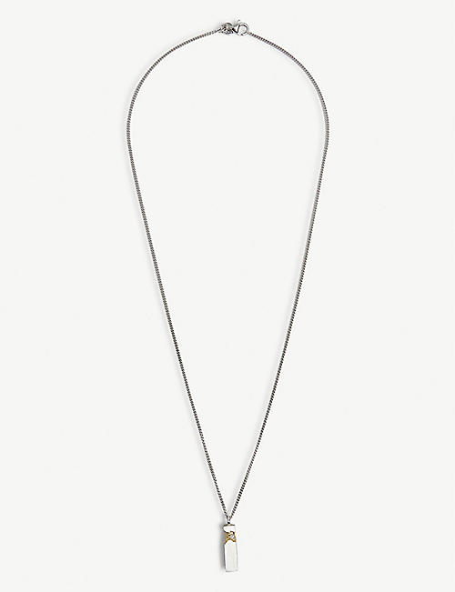 TOM WOOD: Mined 14ct yellow gold-plated sterling silver and 0.015ct round-cut diamond pendant necklace