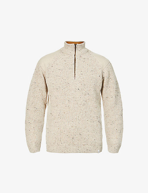 PEREGRINE: Foxton half-zip wool jumper