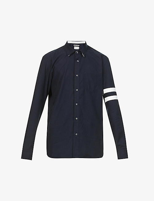 PEREGRINE: Moore striped-sleeve cotton shirt
