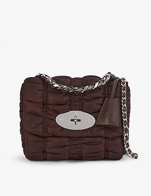MULBERRY: Lily ruched shell top-handle bag