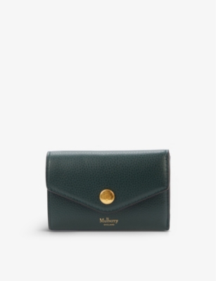Plaque-embellished grained leather wallet(9466342)
