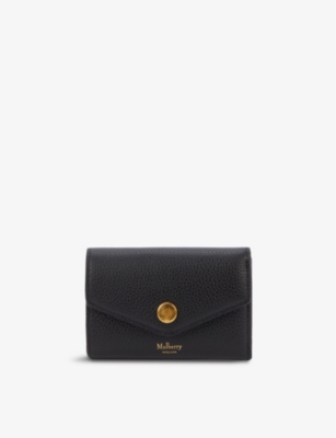 MULBERRY - Plaque-embellished grained leather folded wallet ...