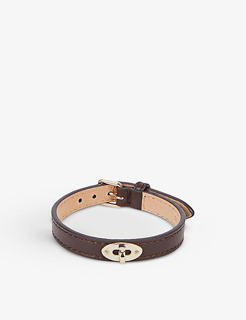 MULBERRY: Bayswater leather and gold-toned brass bracelet