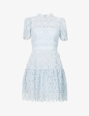Self Portrait Floral Embroidered Mesh Mini Dress Best Self Portrait  Embroidered Dress Shop Self Portrait Floral