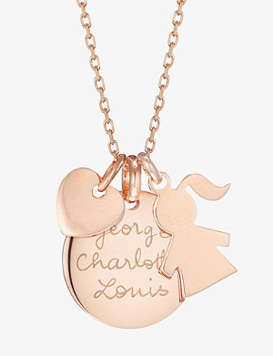 MERCI MAMAN The Duchess Girl personalised 18ct rose gold-plated brass necklace