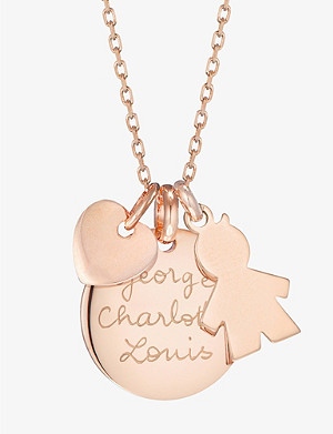 MERCI MAMAN The Duchess Boy personalised 18ct rose gold-plated brass necklace