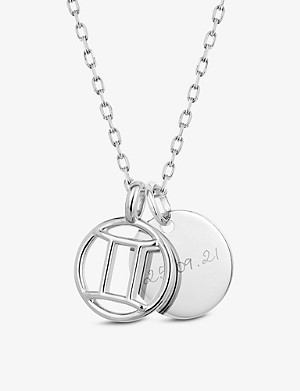 MERCI MAMAN Personalised Gemini sterling-silver pendant necklace