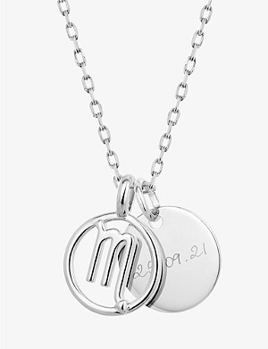 MERCI MAMAN Personalised Scorpio sterling-silver pendant necklace
