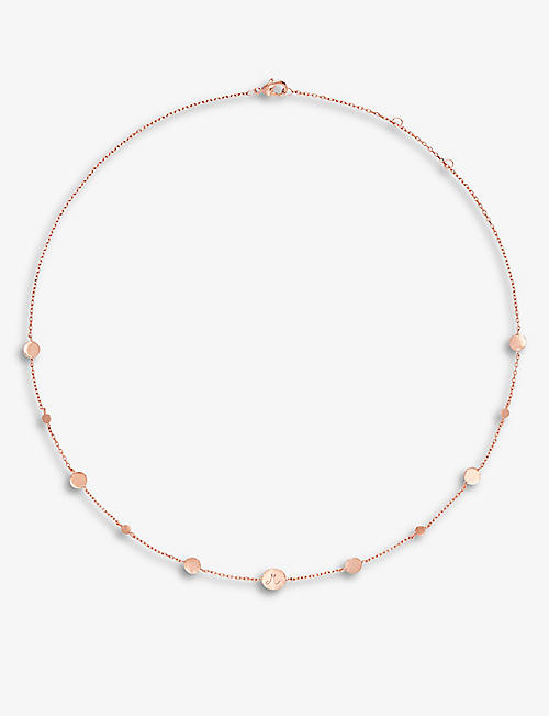 MERCI MAMAN: Personalised Pastille Initial 18ct rose gold-plated brass necklace