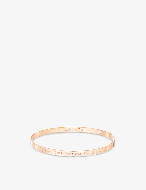 MERCI MAMAN: Personalised 18ct rose gold-plated sterling-silver bangle