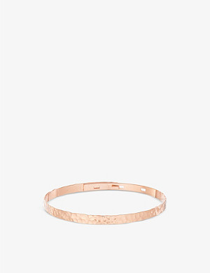 MERCI MAMAN Personalised Hammered 18ct rose gold-plated brass bracelet