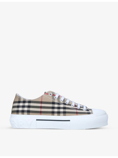 Authentic Burberry Ramsey Vintage Check Beige Low Top Sneakers Size US 8.5