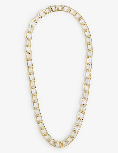 PD PAOLA: Signature small 18ct yellow gold-plated brass necklace