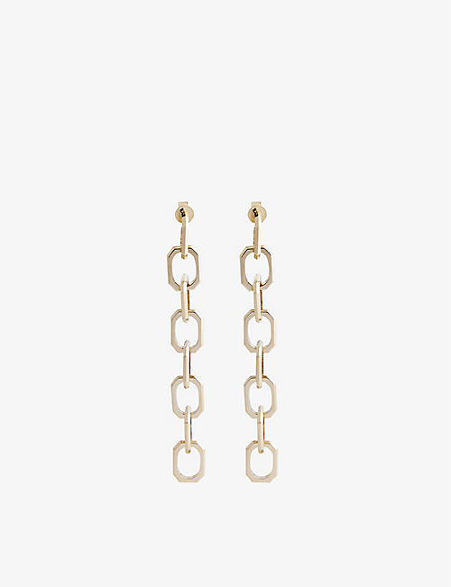 PD PAOLA: Endless Signature 18ct gold-plated brass earrings